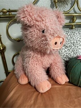 18” Plush Pink Fluffy Pig Stuffed Animal